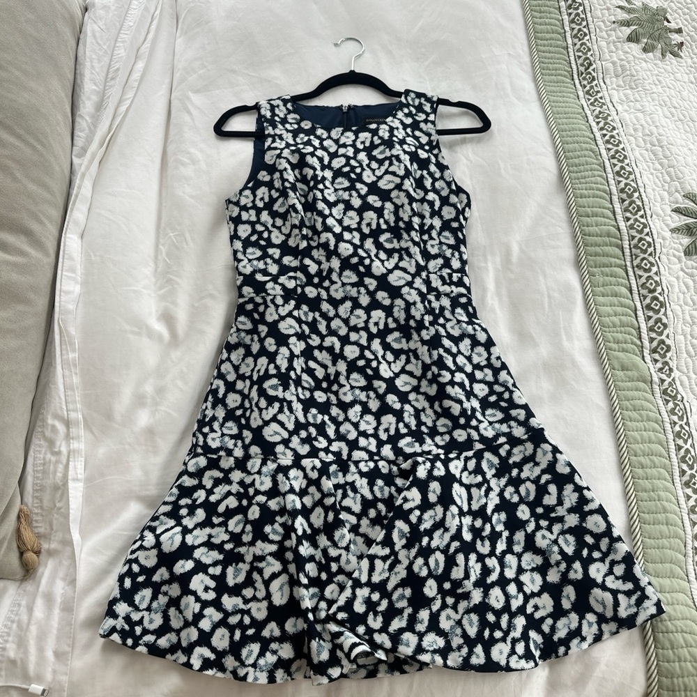 Banana Republic Black and White Patterned Mini Dress
